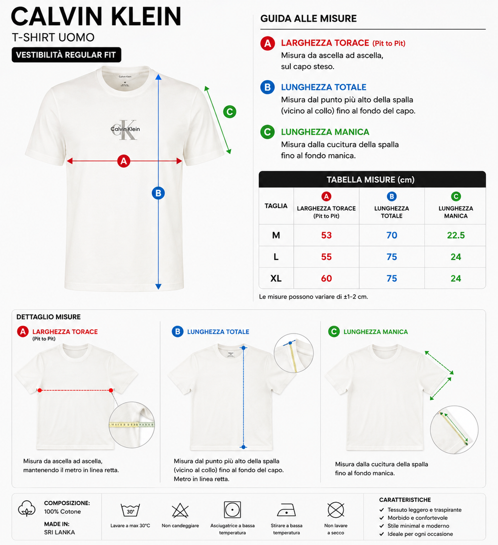 Calvin Klein T-Shirt Uomo Bianco