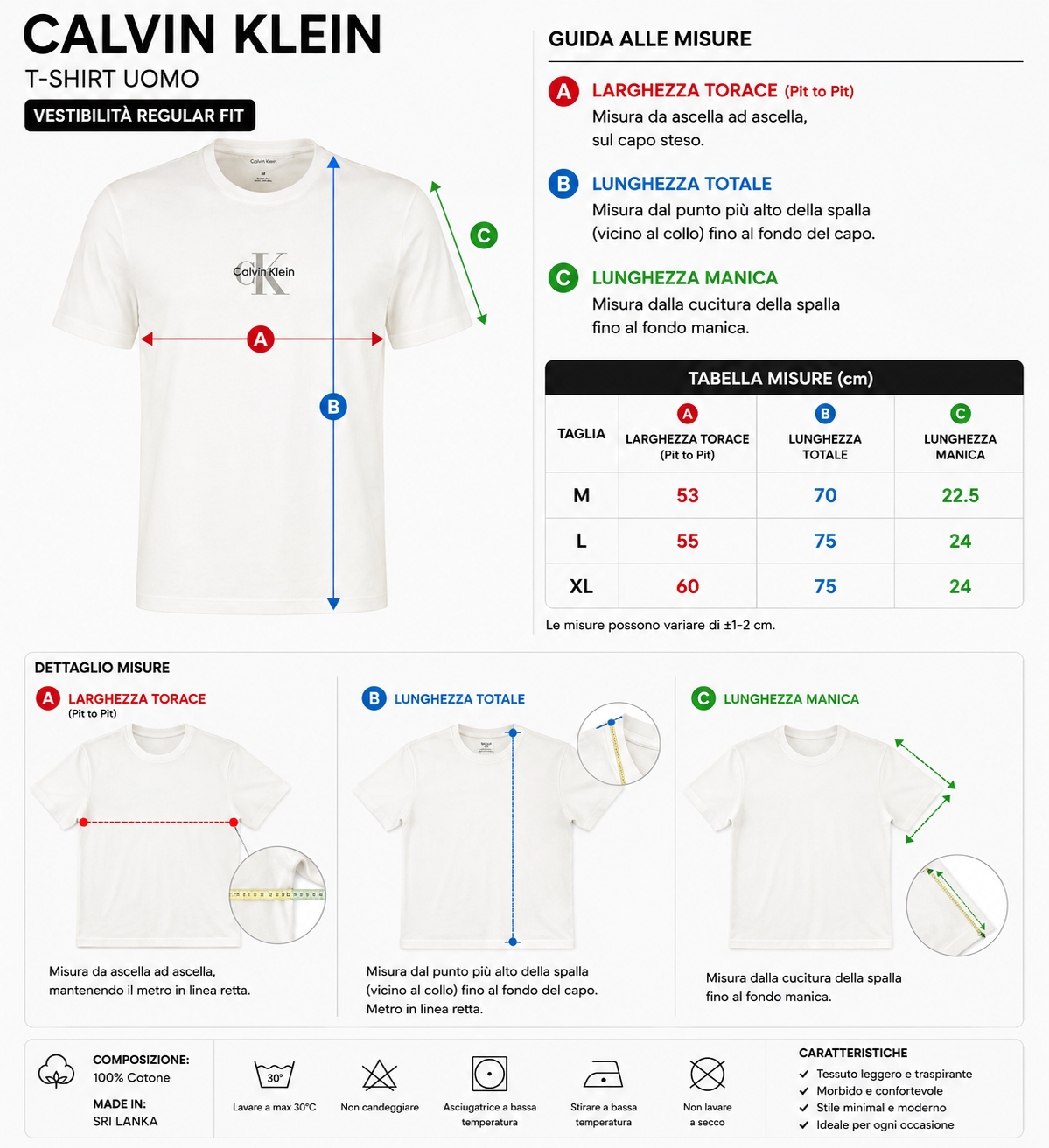 Calvin Klein T-Shirt Uomo Bianco