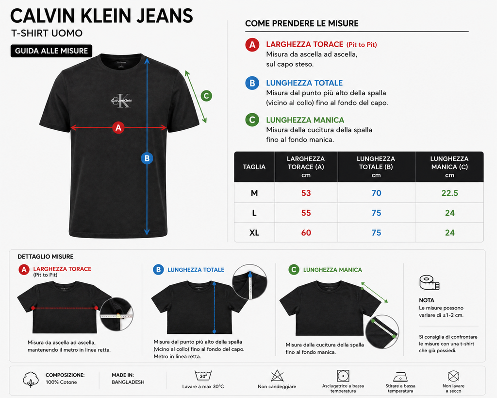 Calvin Klein T-Shirt Uomo Nero