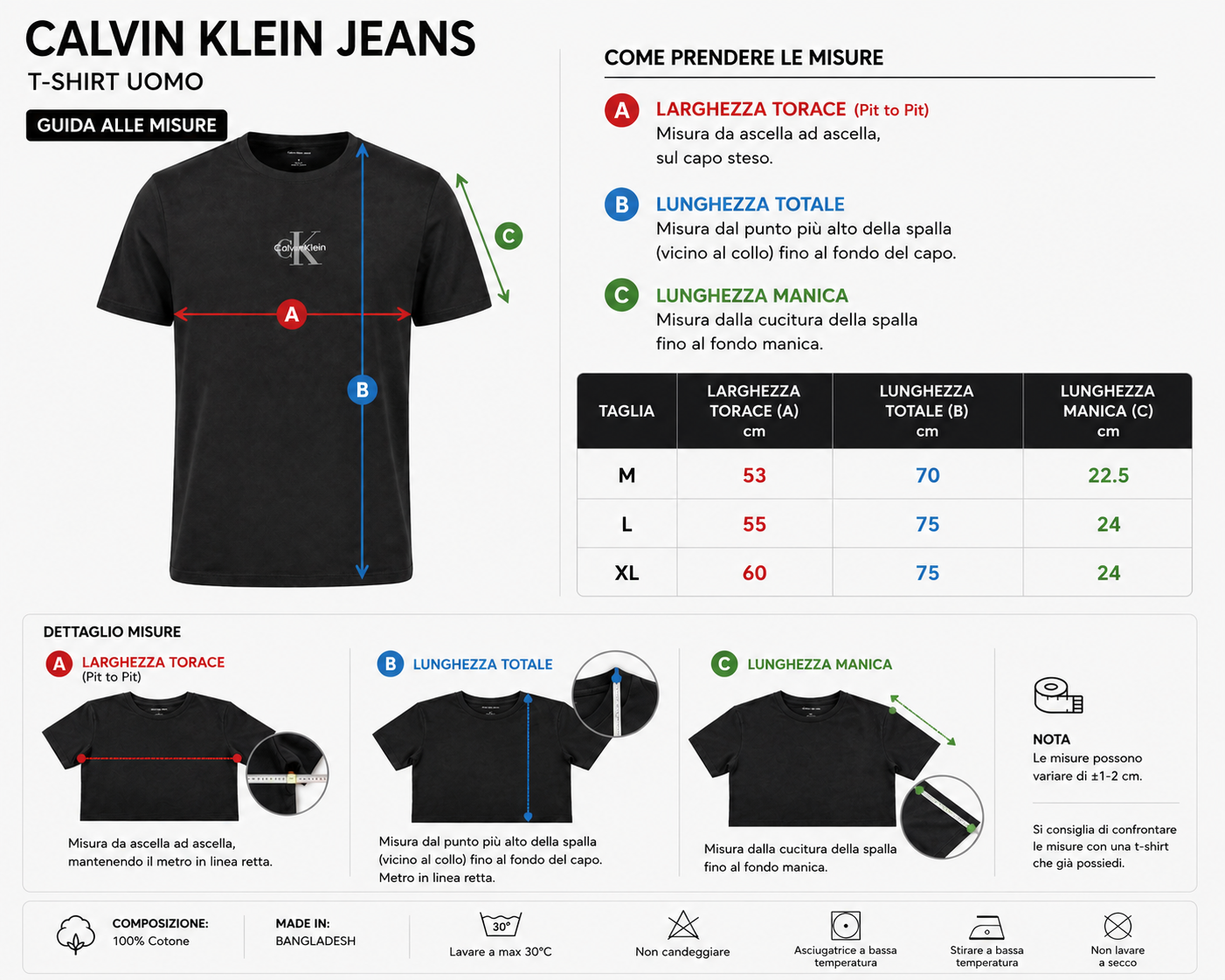 Calvin Klein T-Shirt Uomo Nero
